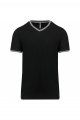 Heren T-shirt V Hals Kariban K374 BLACK-LIGHT GREY-WHITE